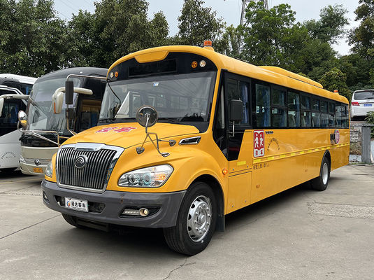 Xe buýt trường học màu vàng sử dụng 46 chỗ ngồi truyền động bằng tay Xe buýt YuTong sử dụng