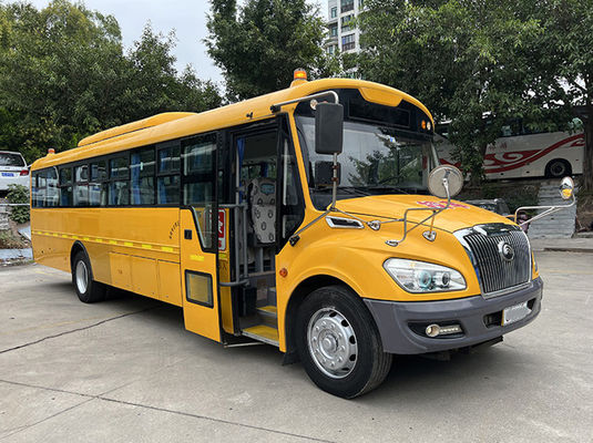 Xe buýt trường học màu vàng sử dụng 46 chỗ ngồi truyền động bằng tay Xe buýt YuTong sử dụng