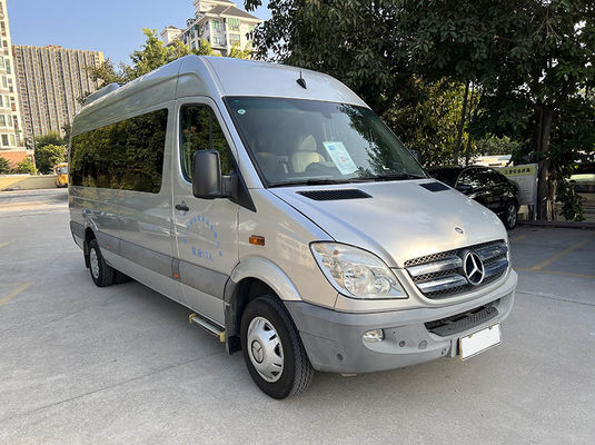 Benz 17 chỗ ngồi xe buýt tay thứ hai truyền động bằng tay loại xe tải hành khách cũ