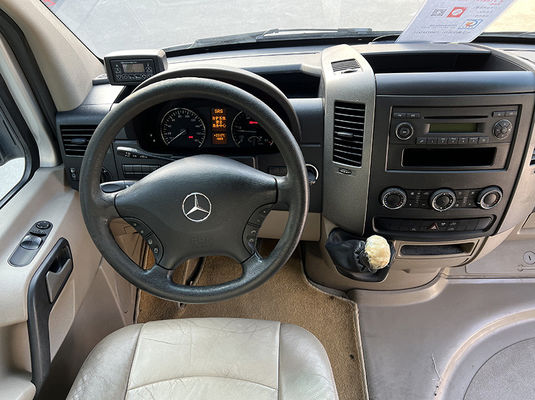 Benz 17 chỗ ngồi xe buýt tay thứ hai truyền động bằng tay loại xe tải hành khách cũ