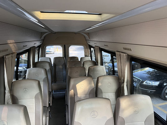 Benz 17 chỗ ngồi xe buýt tay thứ hai truyền động bằng tay loại xe tải hành khách cũ